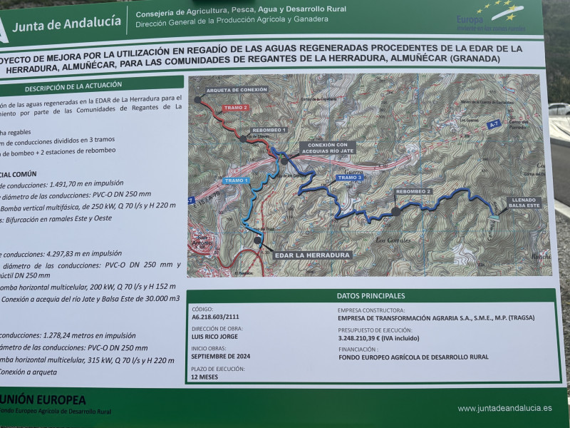 La Junta de Andalucía llegará hasta los 165 millones de euros para llevar agua depurada a los cultivos