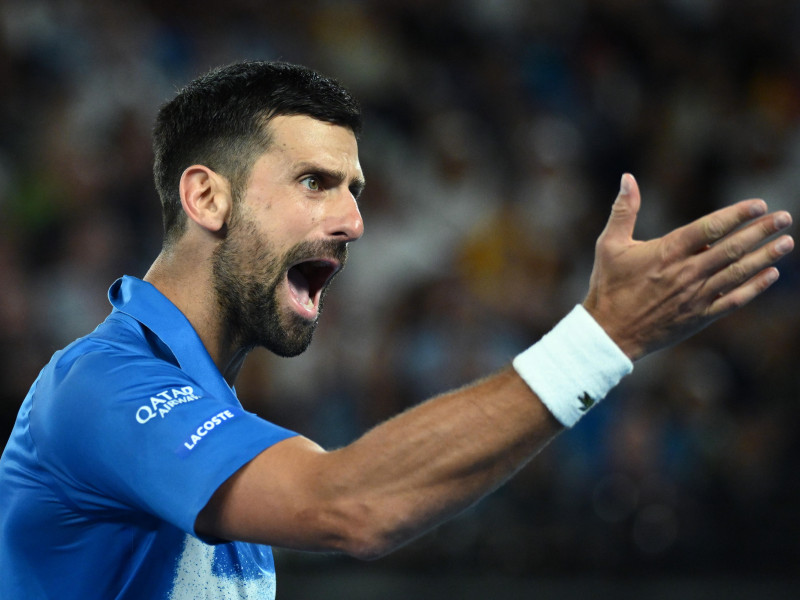 Novak Djokovic, durante el encuentro ante Alcaraz