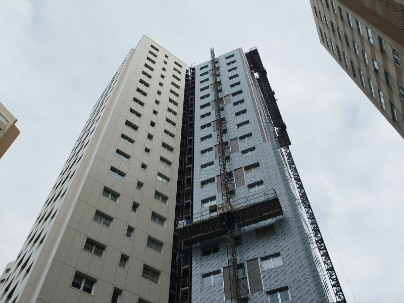 Obras de rehabilitación energética SATE en los edificios de San Diego (A Coruña)
