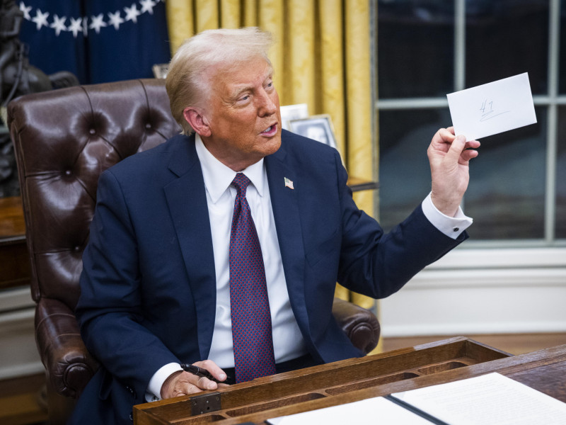 Donald Trump durante su toma de posesión.