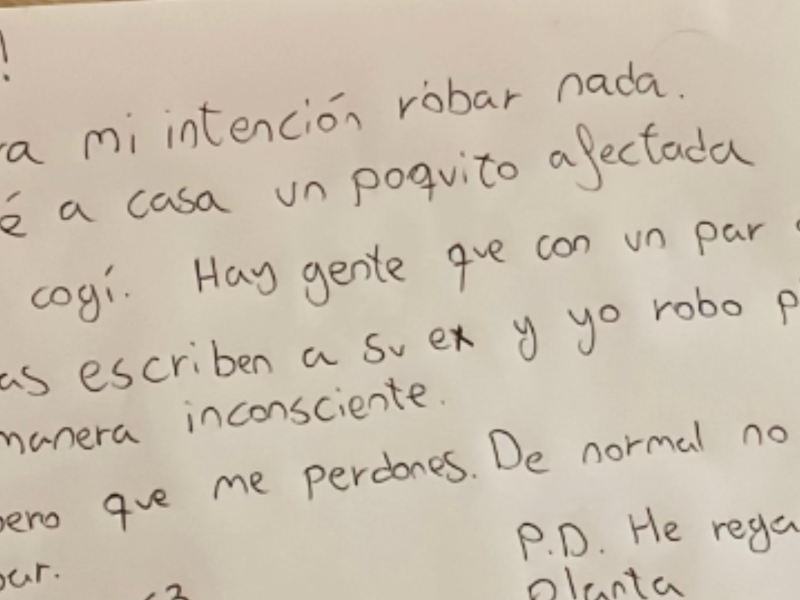 La nota que dejó Víctor