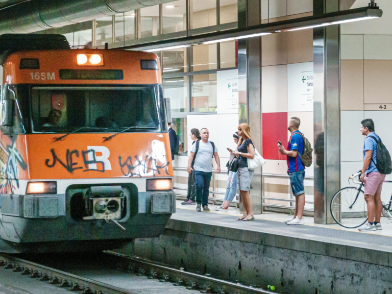 Tren de cercanías en Barcelona