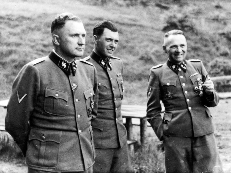 Richard Baer, Josef Mengele y Rudolf Höss