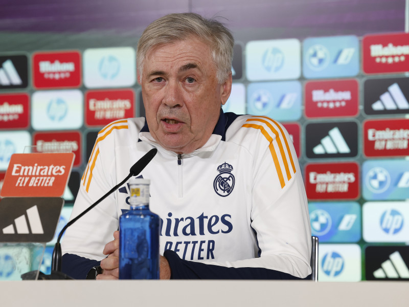 Carlo Ancelotti, durante la rueda de prensa previa al partido ante el Valladolid.