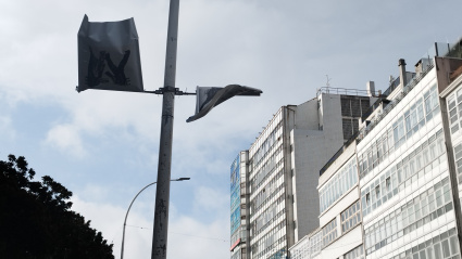 Viento en el centro de A Coruña