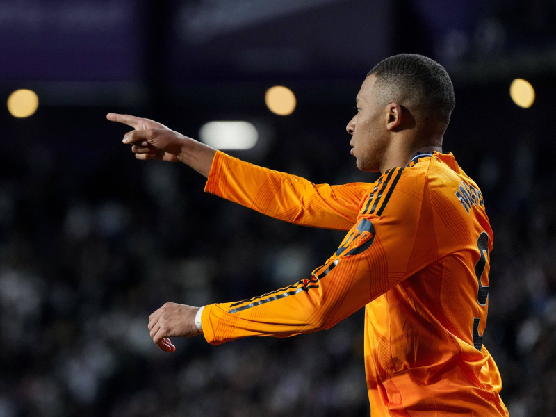 Mbappé celebra el segundo gol del Real Madrid