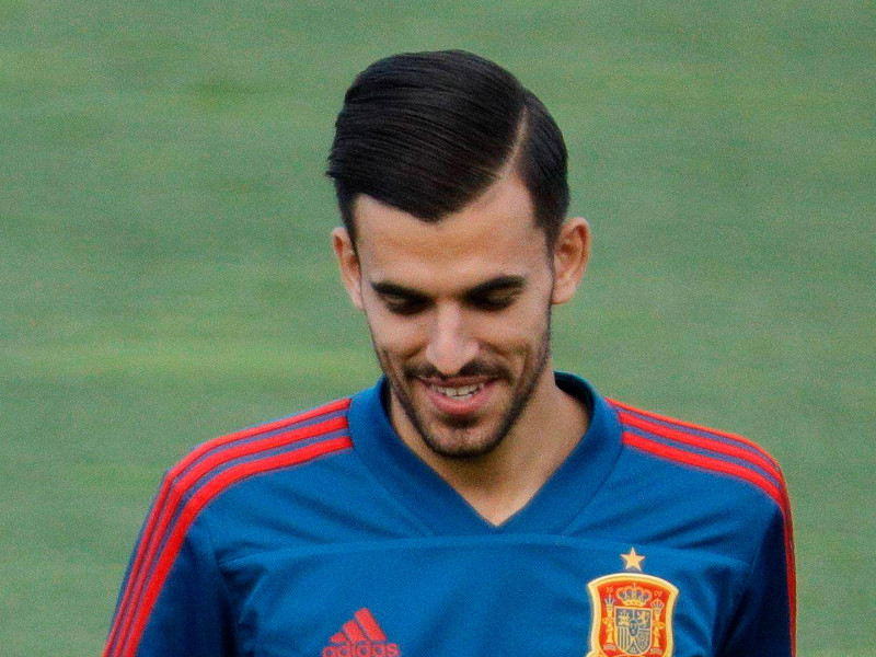 Dani Ceballos, entrenando con la selección española