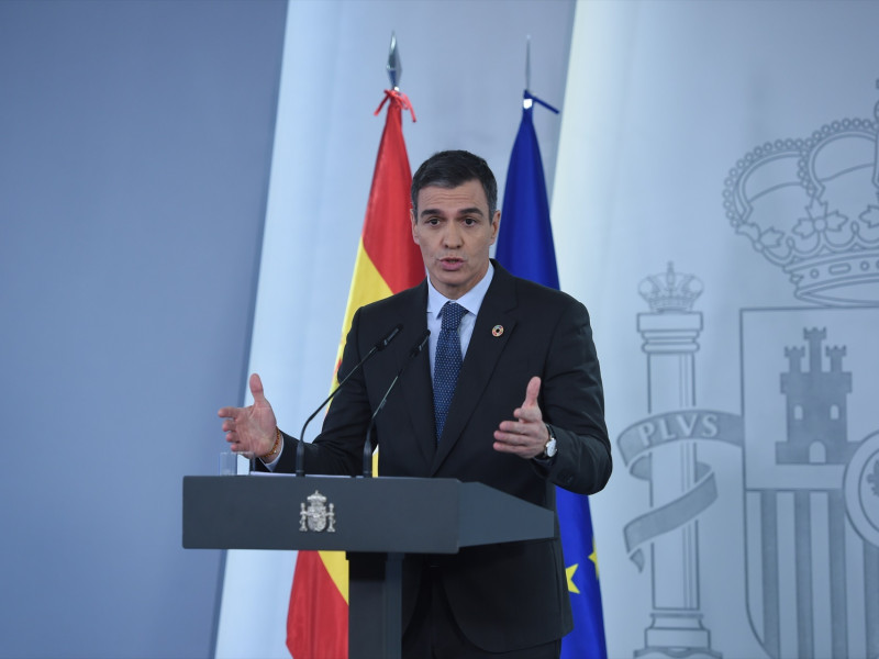 El presidente del Gobierno, Pedro Sánchez, durante una rueda de prensa tras el Consejo de Ministros