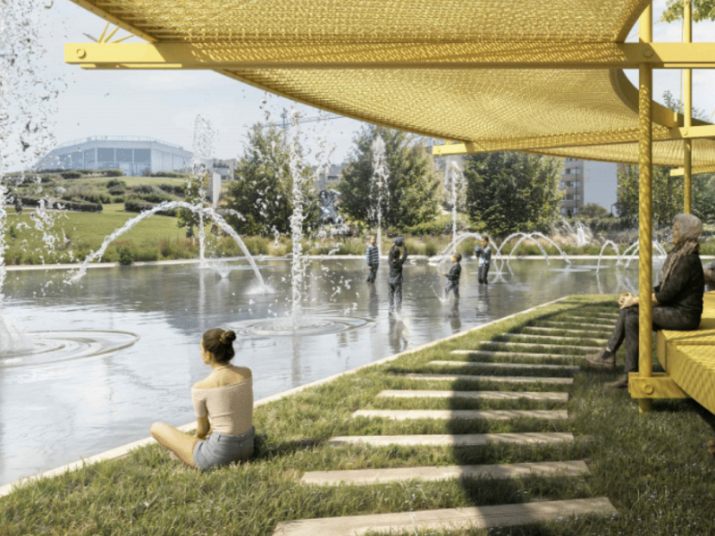 La primera isla climática de Logroño contendrá un jardín central unido a una pérgola y un estanque