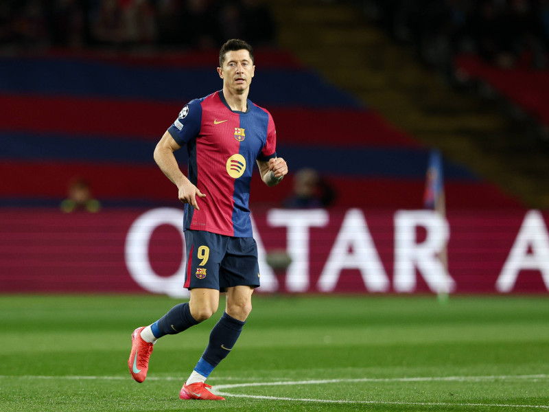 Lewandoswki, en el partido frente al Atalanta