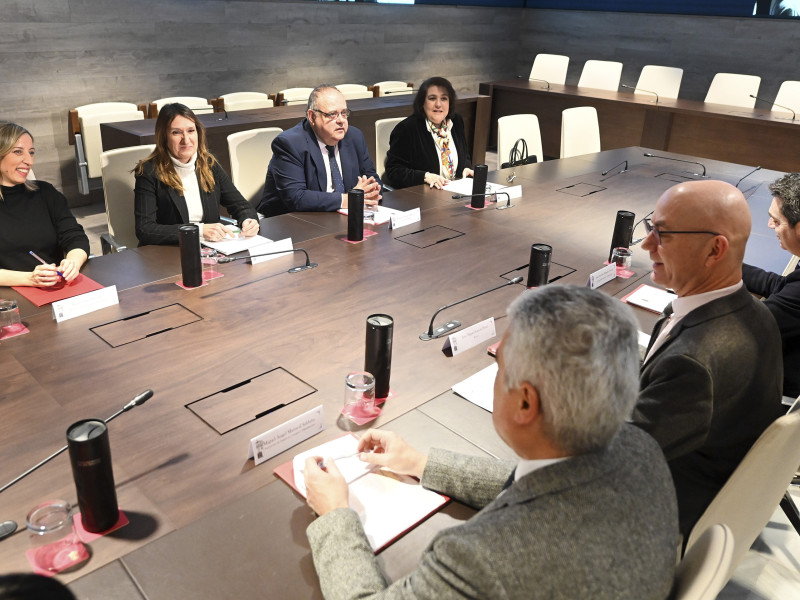 Los consejeros de Educación, Rocío Lucas, y de Sanidad, Alejandro Vázquez, se reúnen con el rector de la Universidad de Burgos, José Miguel García