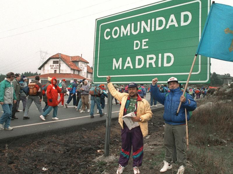 Llegada de la 'Marcha del Hierro' a la Comunidad de Madrid