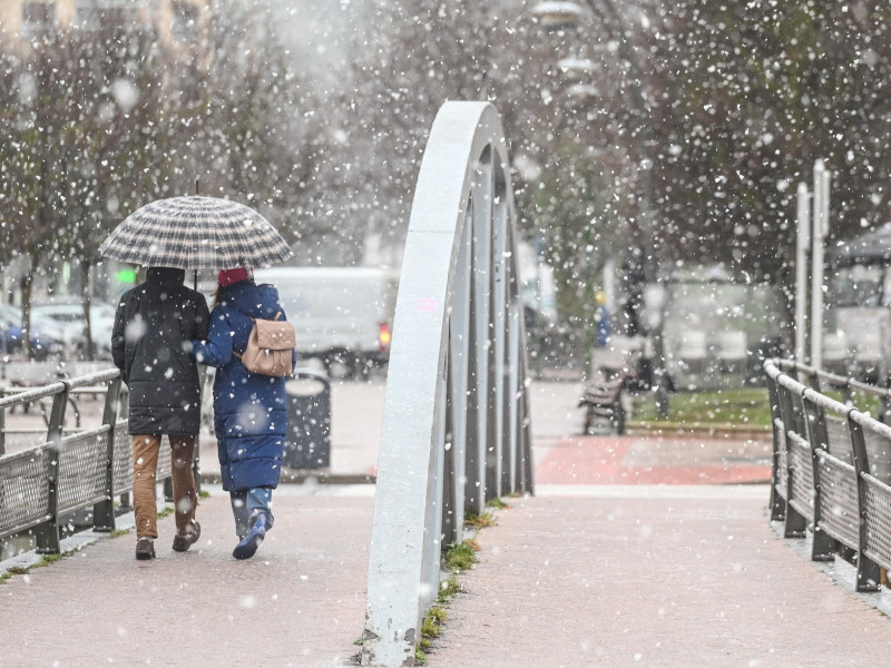 Nieve en la capital burgalesa