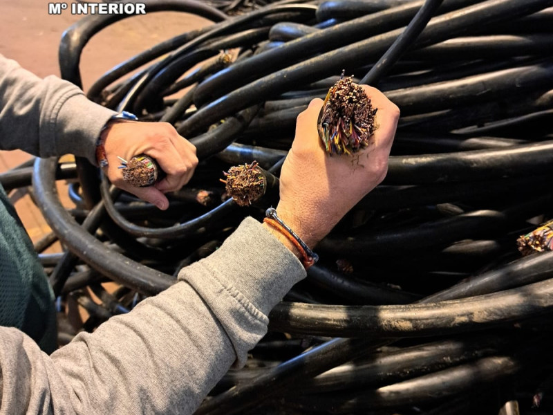 Cable de cobre recuperado en la Operación Fillum