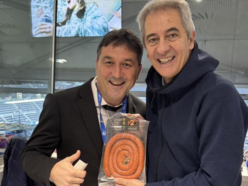 Lama y Braulio en el Bernabéu