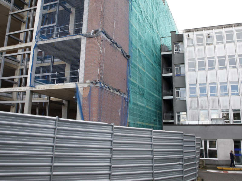 Obras paradas en el hospital de Cabueñes, en Gijón