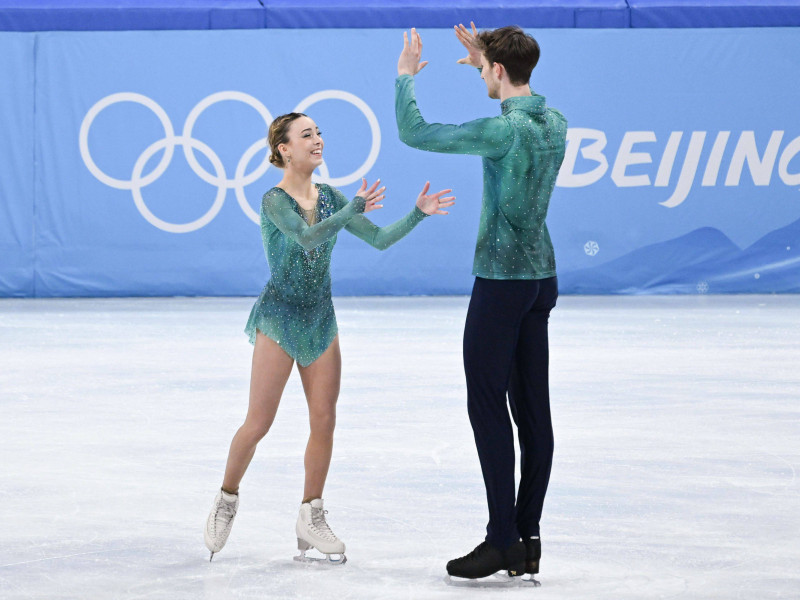 Laura Barquero y Marco Zandron durante los Juegos Olímpicos de Invierno de Pekín 2022