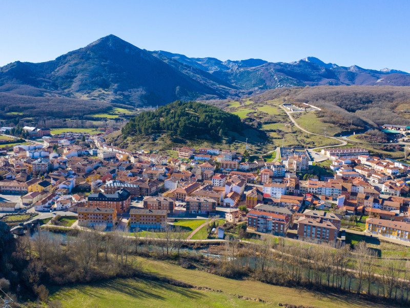 Vista aérea en Cervera de Pisuerga, Palencia