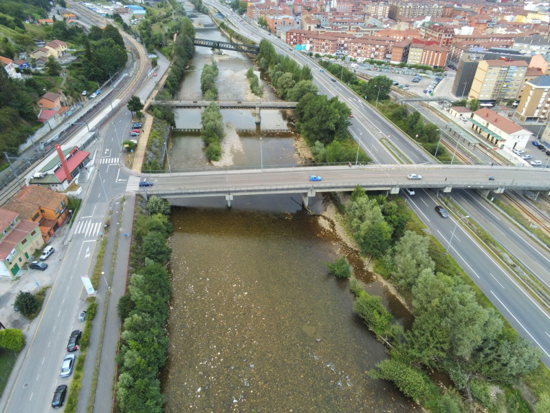 Vista aérea de la ciudad de Mieres en Asturias