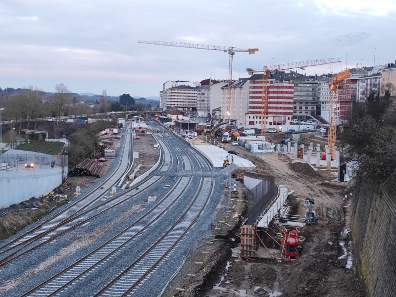 Obras de la futura estación intermodal de Lugo