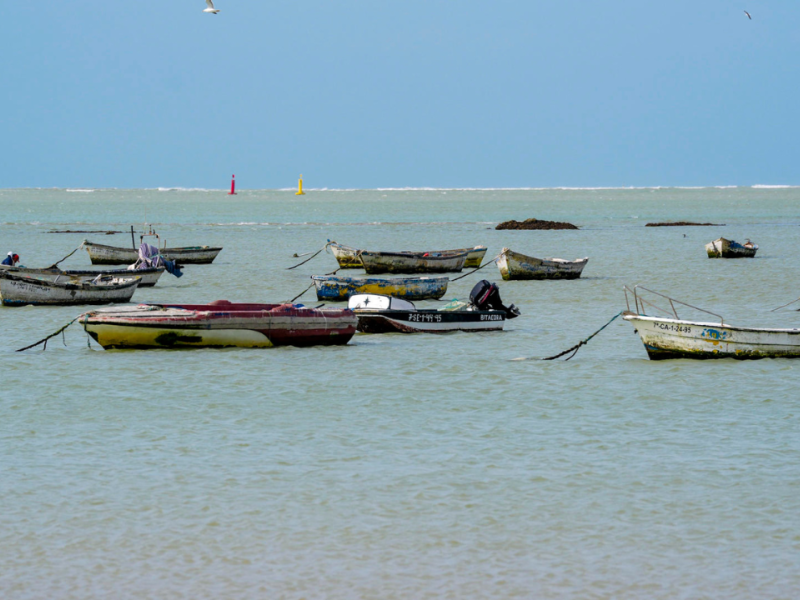 Vista de la desembocadura del río Guadalquivir en Sanlúcar de Barrameda (Cádiz).