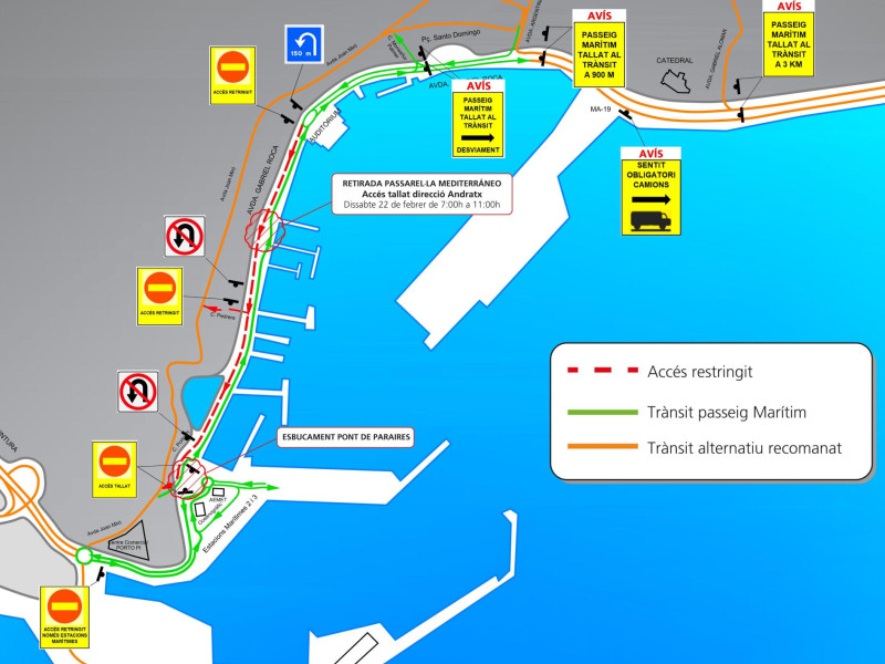 Imagen de las rutas alternativas