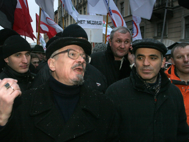 Garry Kaspárov durante una manifestación contra el régimen de Vladimir Putin