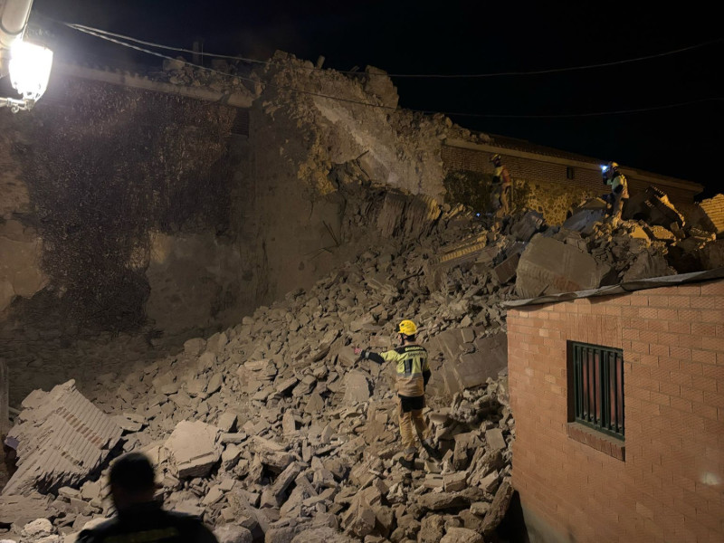 Se derrumba la torre de la Iglesia de la Asunción en Viguera sin causar heridos