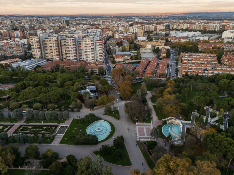 Vista aérea del parque José Antonio Labordeta en Zaragoza