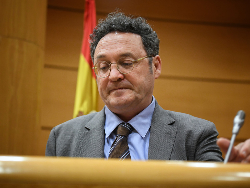 El Fiscal General del Estado, Álvaro García Ortiz, durante su comparecencia en la Comisión de Justicia, en el Senado, a 18 de febrero de 2025, en Madrid (España).