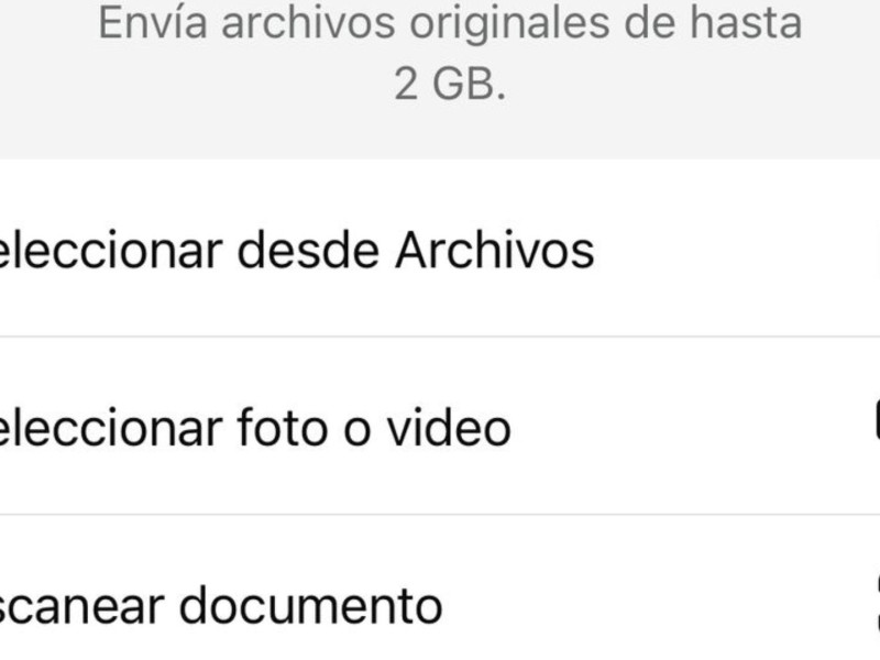 Función de 'Escanear documento' en WhatsApp