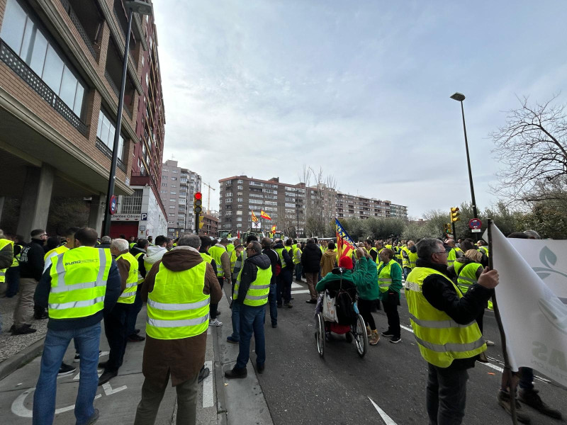 Imagen de la concentración del primer sector este jueves en Zaragoza.