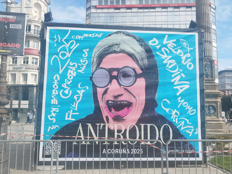 Cartel del Carnaval en A Coruña en el Obelisco