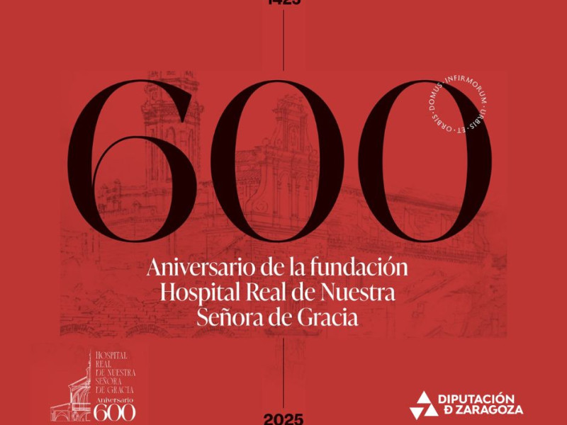 Cartel del 600 aniversario del Hospital Nuestra Señora de Gracia.