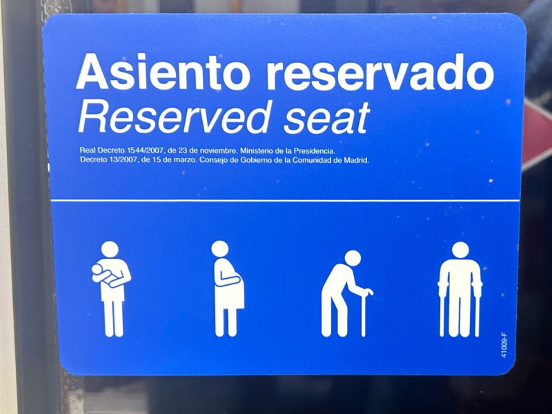 Pegatina de asiento preferente