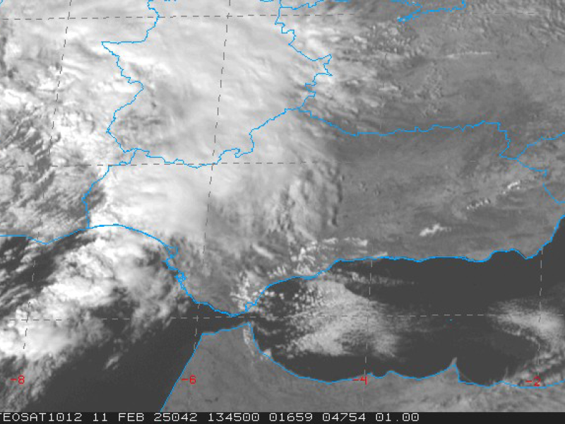 Imagen satelital del tornado de Huelva