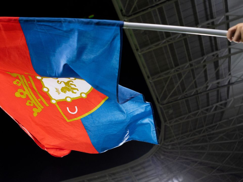 Bandera de Osasuna en El Sadar