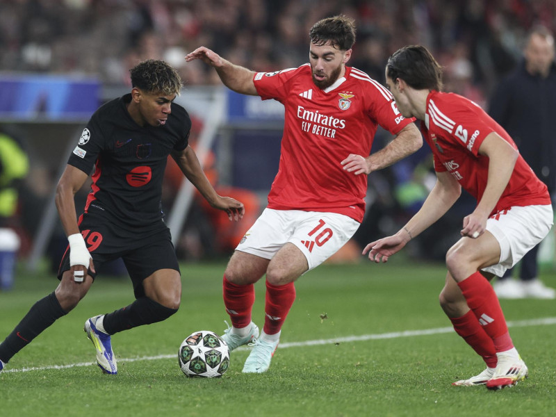 Lamine Yamal, en el Benfica - Barcelona