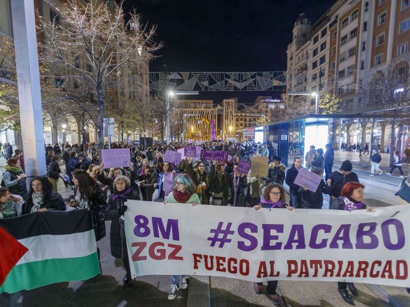 Imagen de la manifestación del 8M en Zaragoza en 2024