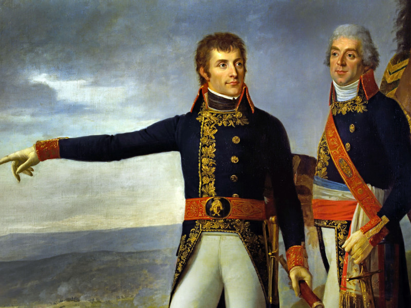 El emperador Napoleón Bonaparte - El general Bonaparte y su jefe de Estado Mayor, el general Berthier, en la batalla de Marengo el 14 de junio de 1800