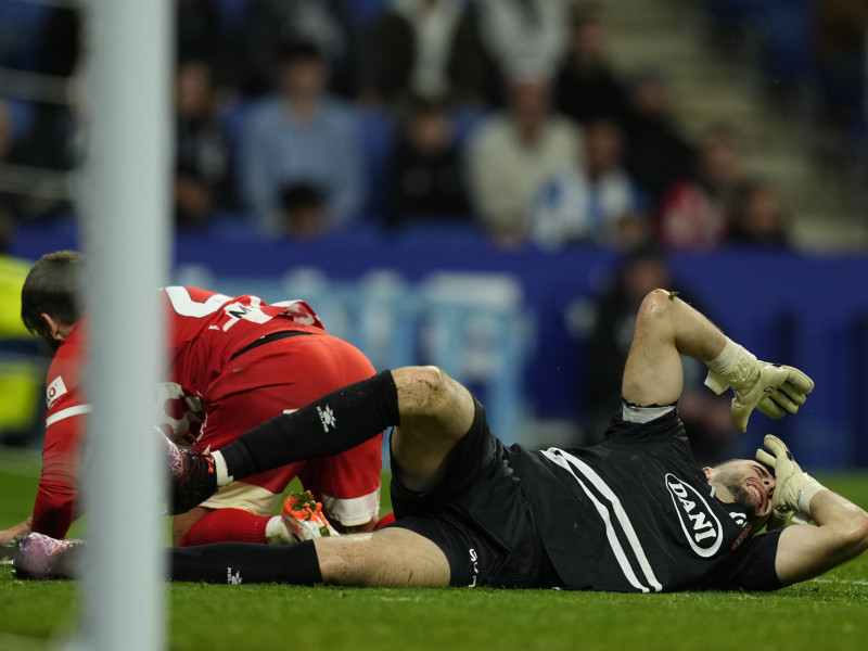 Portu cae tras chocar con Joan García, en el Espanyol - Girona