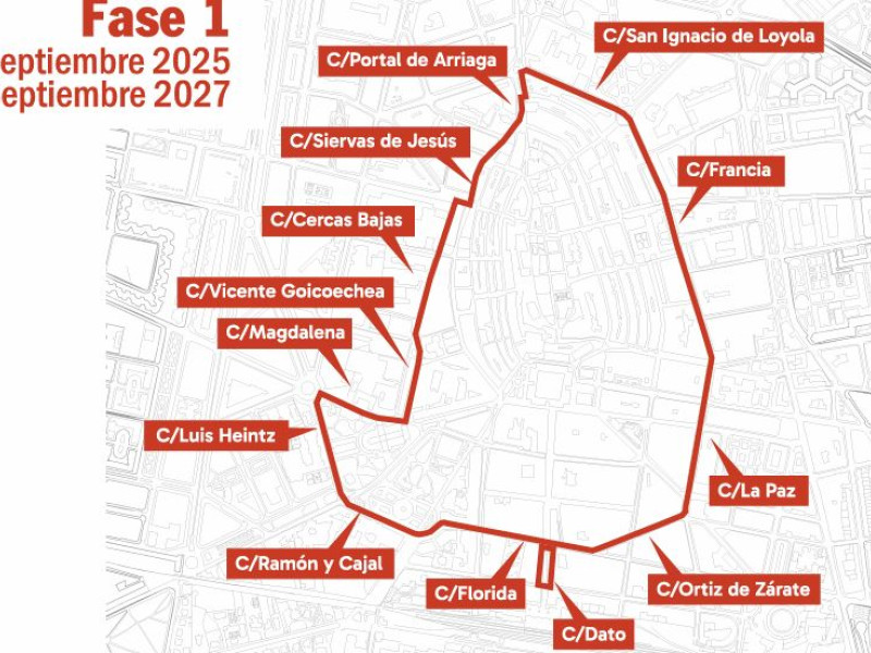 Conoce a qué calles afecta la primera fase de la ZBE de Vitoria