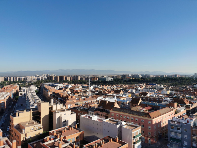 Vista aérea del barrio de Tetuán y El Pilar de la Ciudad de Madrid