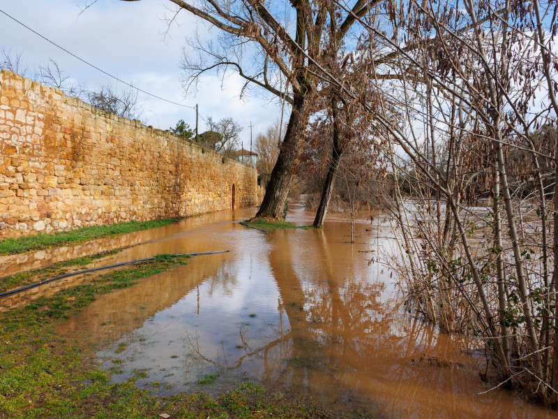 Crecida del río Duero a su paso por Soria capital