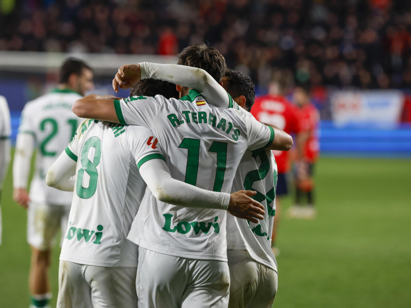 Los jugadores del Getafe celebran el segundo gol de Terrats