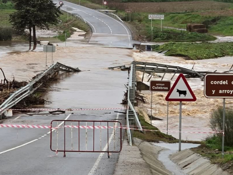 Crecida del río en Azuaga