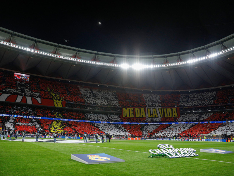 Estadio Riyadh Air Metropolitano durante el partido de vuelta de los octavos de final de la UEFA Champions League entre el Atlético de Madrid y el Real Madrid disputado en el estadio Riyadh Air Metropolitano el 12 de marzo de 2025 en Madrid.