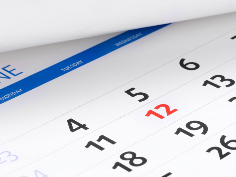 Imagen de un calendario