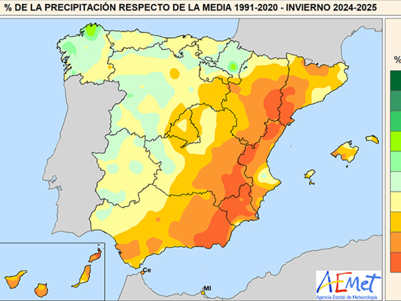 Imagen del informe de la AEMET sobre el invierno 2024-2025