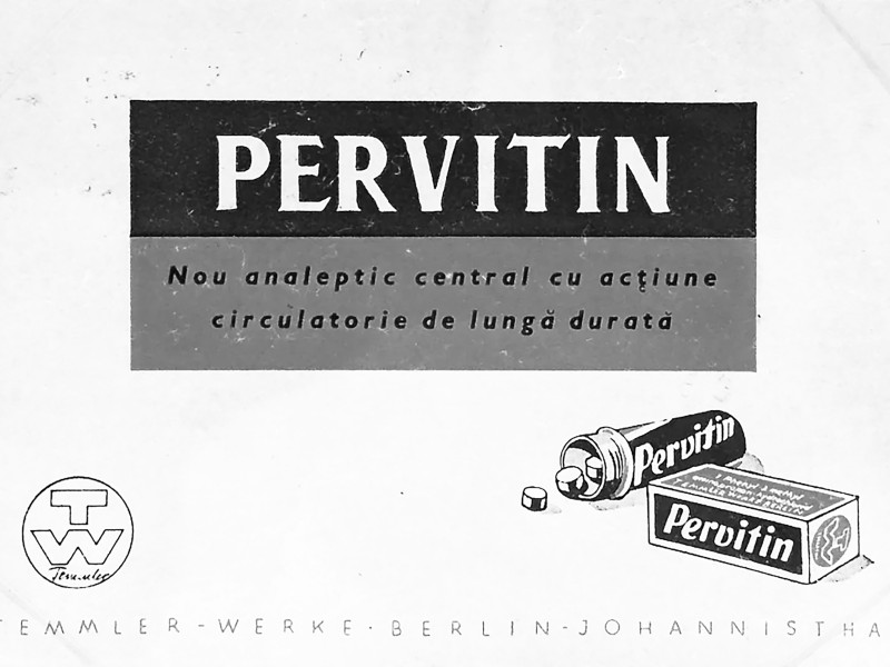 Publicidad del Pervitin, la metanfetamina que consumía Hitler